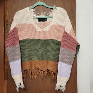 NWOT.  Pollyanna & Esther raw edged sweater.  Size XL.  (528)